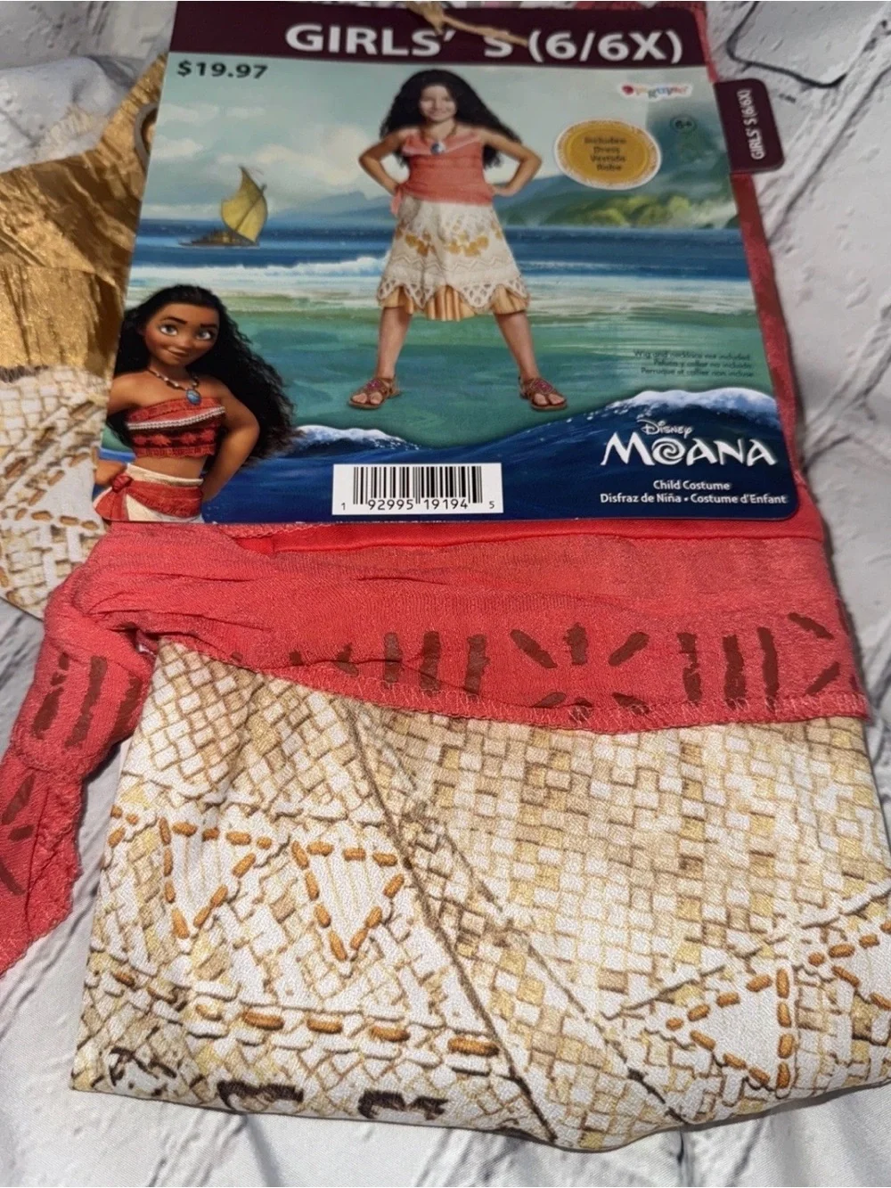 Disney MOANA Classic Costume for Girls Size S Halloween Dress Up Play NEW - Picture 3 of 4